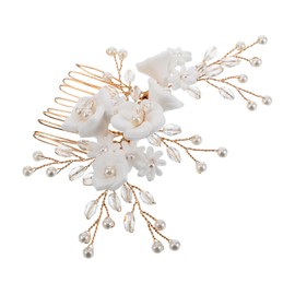 PACKOVE Bridal Hair Comb with Embellishments Elegant European Style Wedding Hair Accessory for Brides Lightweight Hairpiece for Special Occasions