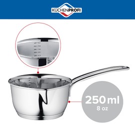 Küchenprofi Stainless Steel Saucepan with Clad Bottom, 8-Ounce,Silver