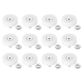 PATIKIL 25mm Drawer Rollers, 12 Pack Plastic Drawer Pulley Replacement Wheels Bearing Small Pulley with Nuts