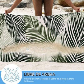CXJYSD Toalla De Playa De Microfibra Sin Arena, Toalla De Playa Absorbente Extra Grande De 71 "X 32", De Secado Rápido Y Liviana, Adecuada para Baño, Natación, Playa, Camping, Gimnasio(Hoja Verde)