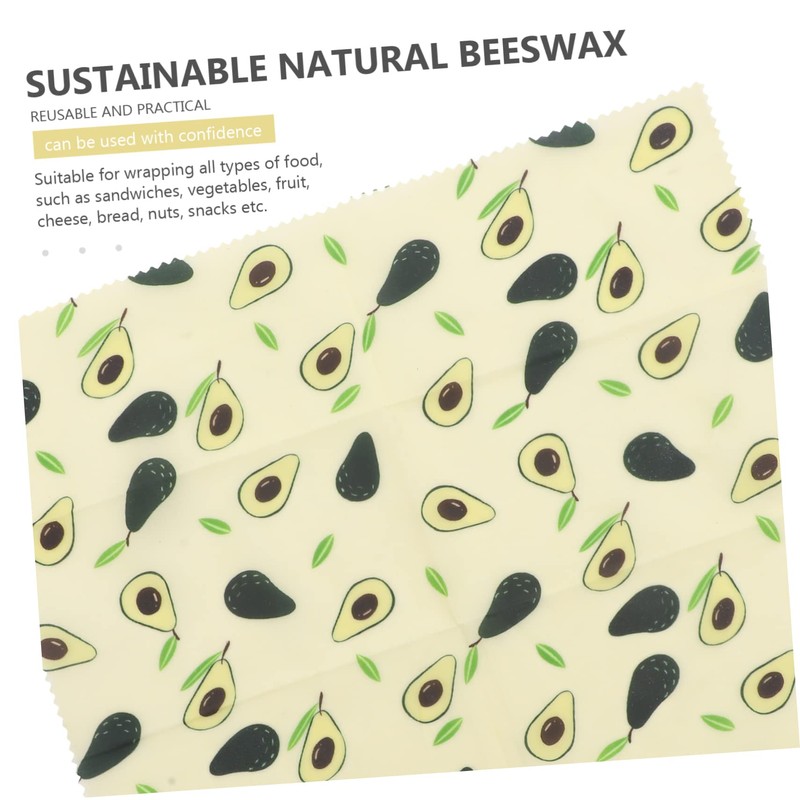 KOMBIUDA 3pcs Reusable Beeswax Food Wraps Packing Cloths for Sustainable