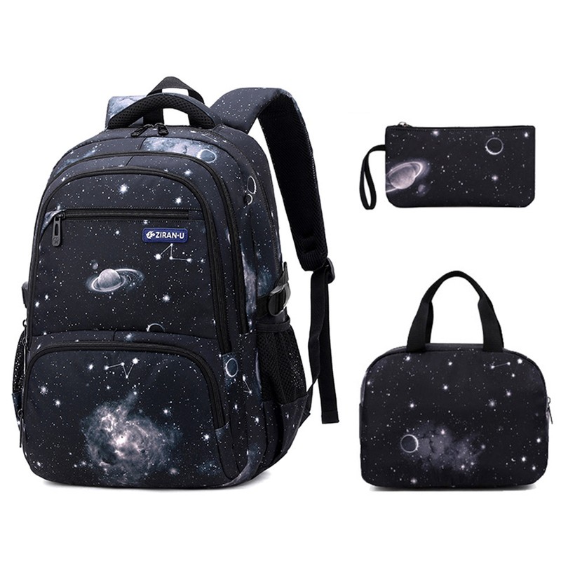 Primary and Secondary School Students Backpack Waterproof Schoolbag with Lunch