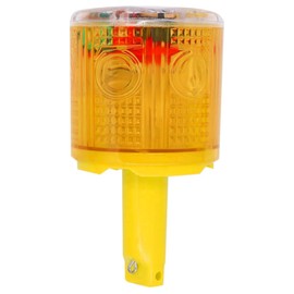 Solar Strobe Warning Light: IP54 Waterproof Flashing Safety Light High Bright LED Warning Lamp Traffic Light for Construction, Factory, Safety Road Sign, Dock Marine Beacon (Yellow-Column)