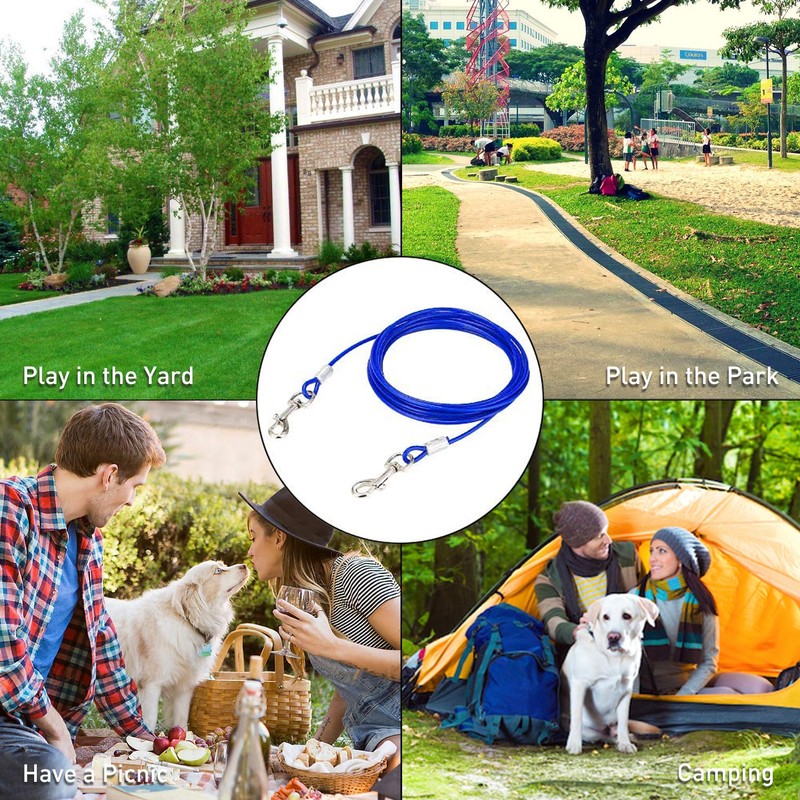 Dog Tie Out Cable and Stake, Outside Dog Leash&Chain for