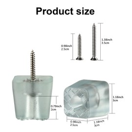 Angelkiss 10 piedini per mobili in Gomma, adatti per sedie da giardino, adatti a Tutti i Tipi di mobili, antiscivolo, proteggono i mobili dai pavimenti umidi. (25 x 25 mm Quadrato transparent)