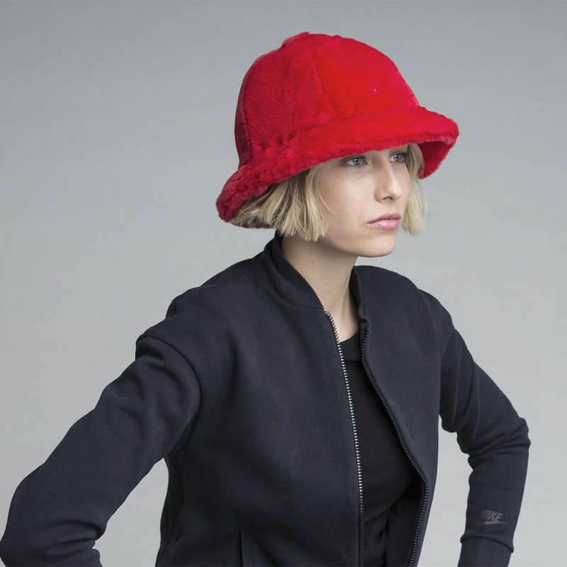 Kangol Men's Faux Fur Casual Cap, Scarlet, M