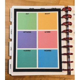 Handmade Year at a Glance Dates 2 Sided Dashboard Insert for use with Happy Planner-