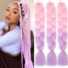 Xtrend 24Inch 3packs Jumbo Braiding Hair Pink to Purple Kanekalon