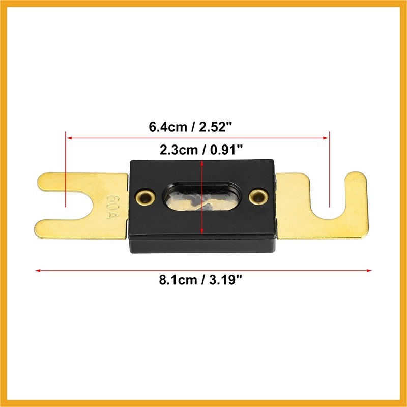 Partuto 2pcs Fuse Replacement 60A ANL Fuses Car Audio Fuse