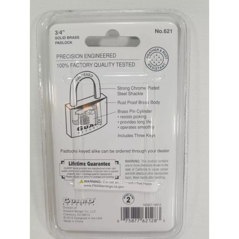 Guard-Security Guard-Security High Security Padlocks 3/4" Brass Strong Steel /3