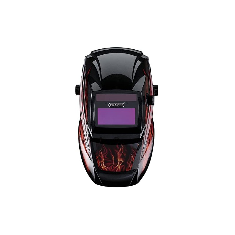 Draper 02513 Auto-Darkening Welding Helmet, Red Flames