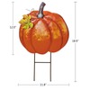 K KILIPES 18.9" H Metal Pumpkin Garden Stake Decorative Fall