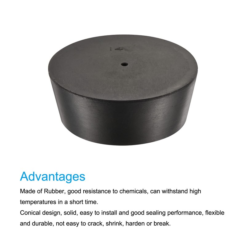 sourcing map Tapered Rubber Cap with Hole 75 mm to