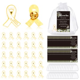 30 Sets Funeral Ribbon Pin Badge Memorial Ribbon Pins Brooches in Forever in Our Hearts with Memorial Poem Cards Organza Bags for Funeral Mourning Event Bereavement Remembrance