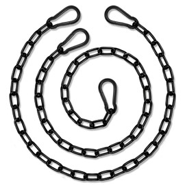 Black Swing Hanging Chain Kit – 2Pcs 44" Heavy Duty Stainless Steel Chains with Carabiners for Hammock Chairs, Porch Swings, Punching Bags – Rust-Resistant Hanging Chain Extender Set – 660LB Load