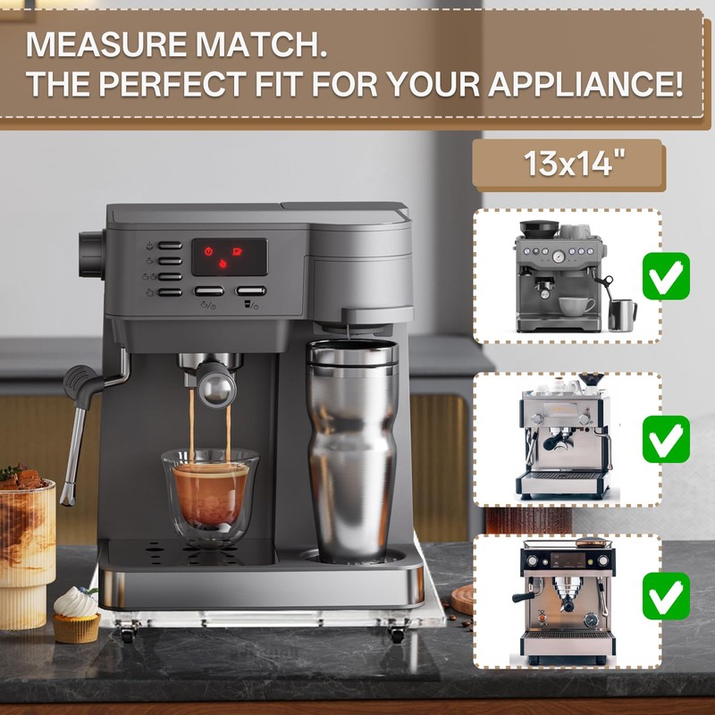 YUNEASELF Sliding Tray for Coffee Maker: Acrylic Appliance Slider with