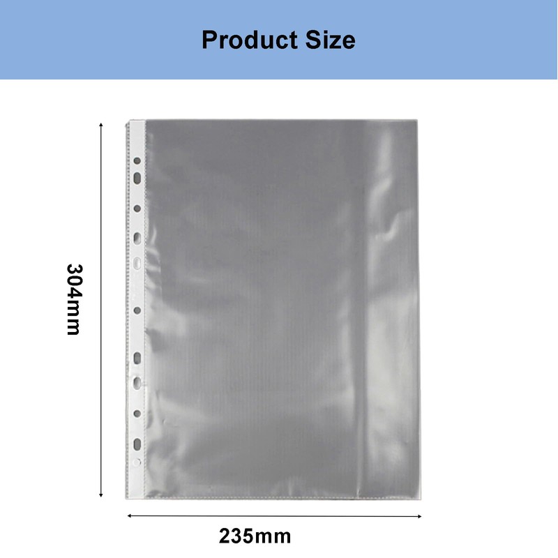 A4 Punched Pocket, Sheet Protectors, 100 Pages Clear Sheet Protectors