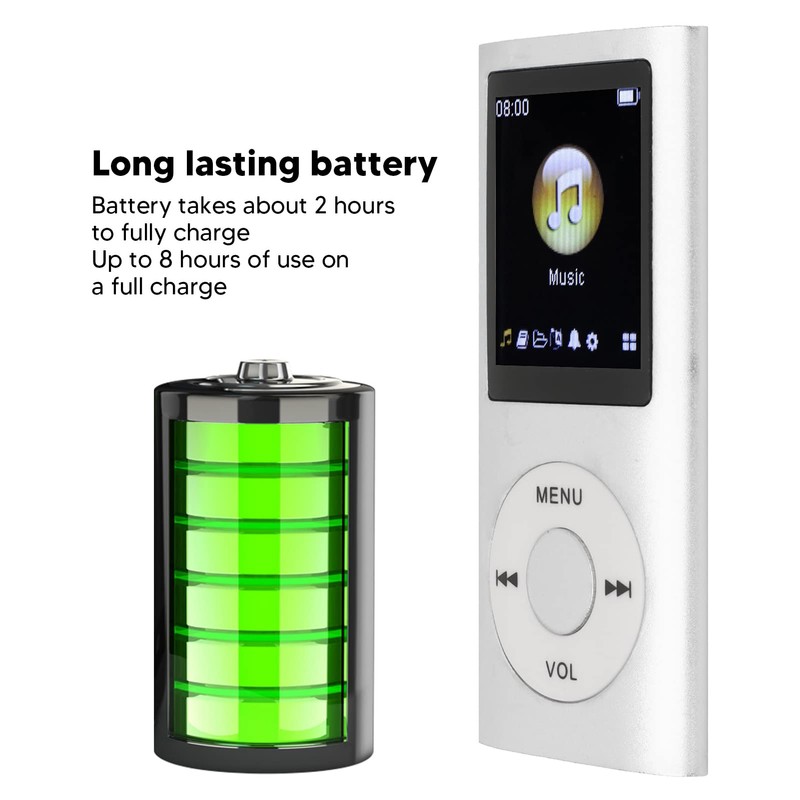 Digital Compact and Portable MP3 Player, Supports 64GB Memory, 8