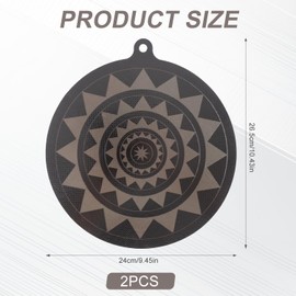 PEUTIER 2pcs Induction Cooktop Protect Mat, 9.45 Inch Black Silicone Fiberglass Scratch Resistant, Anti-Slip Induction Stove Protector