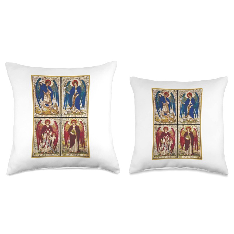 Archangels Gabriel Michael Uriel Raphael Throw Pillow