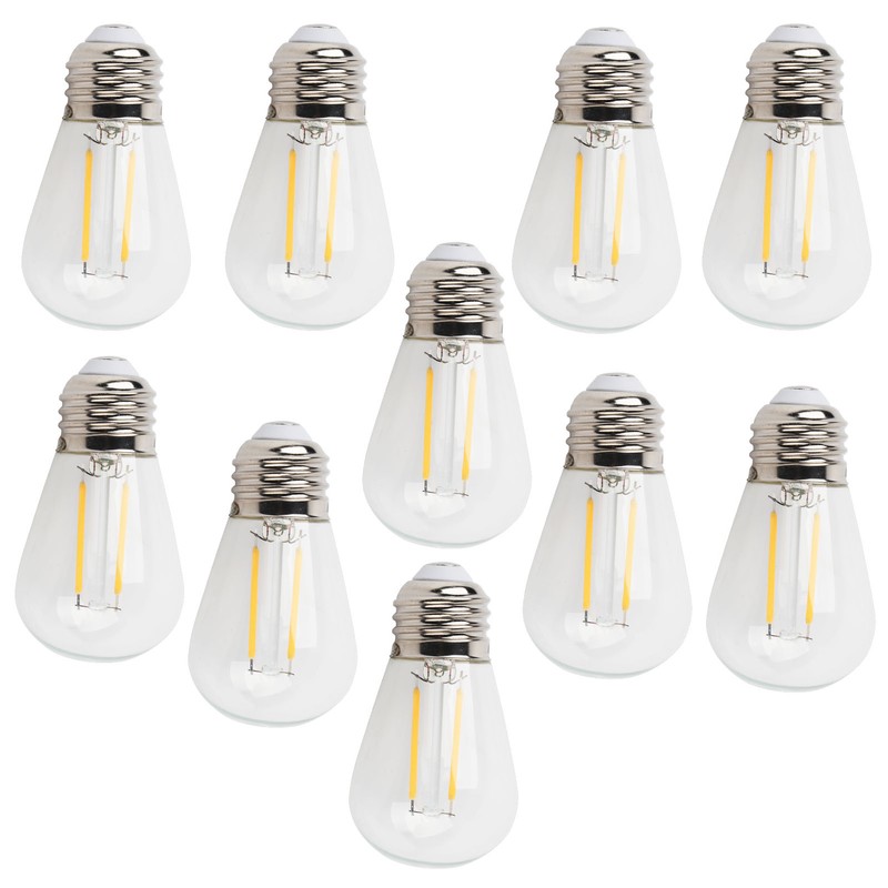 10Pcs Vintage Light Bulb S14 E27 180LM Transparent Glass LED
