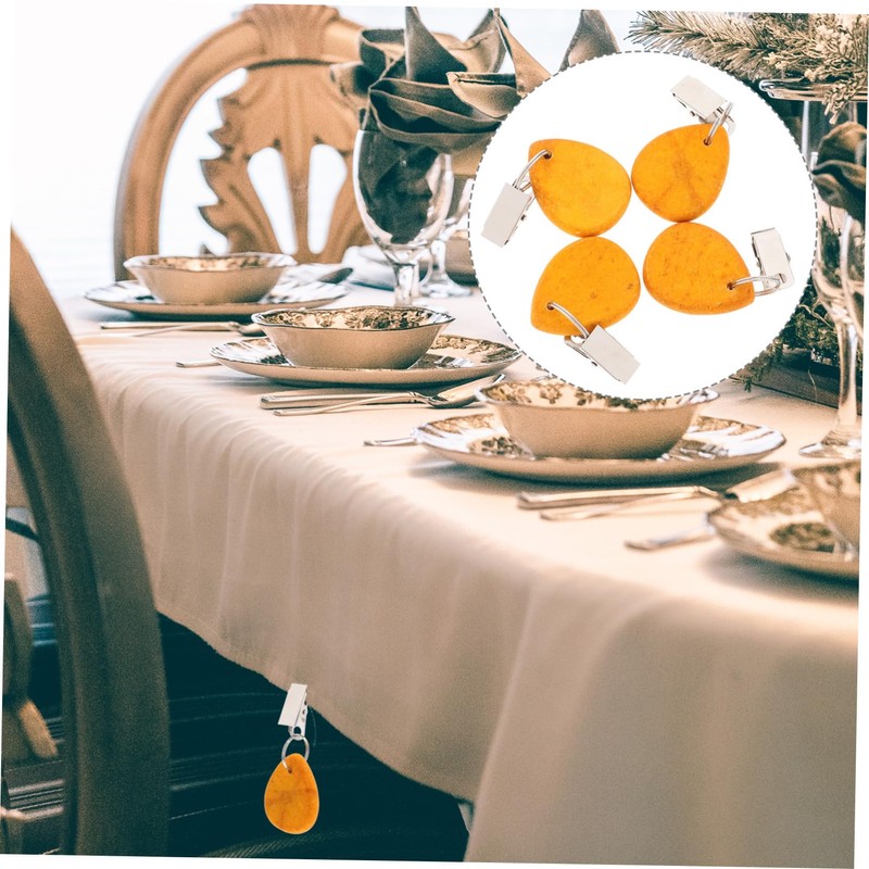 Cabilock 4Pcs Tablecloth Weights Clips Waterdrop Decorative Tablecloth Pendants Windproof