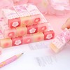 6PCS Cute Sakura Rubber Erasers, Soft Pencil Erasers, Novelty Stationery