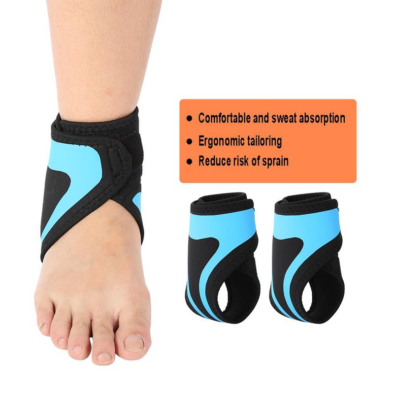 Ankle Support Brace Protector Adjustable Foot Achilles Strap Bandage Blue