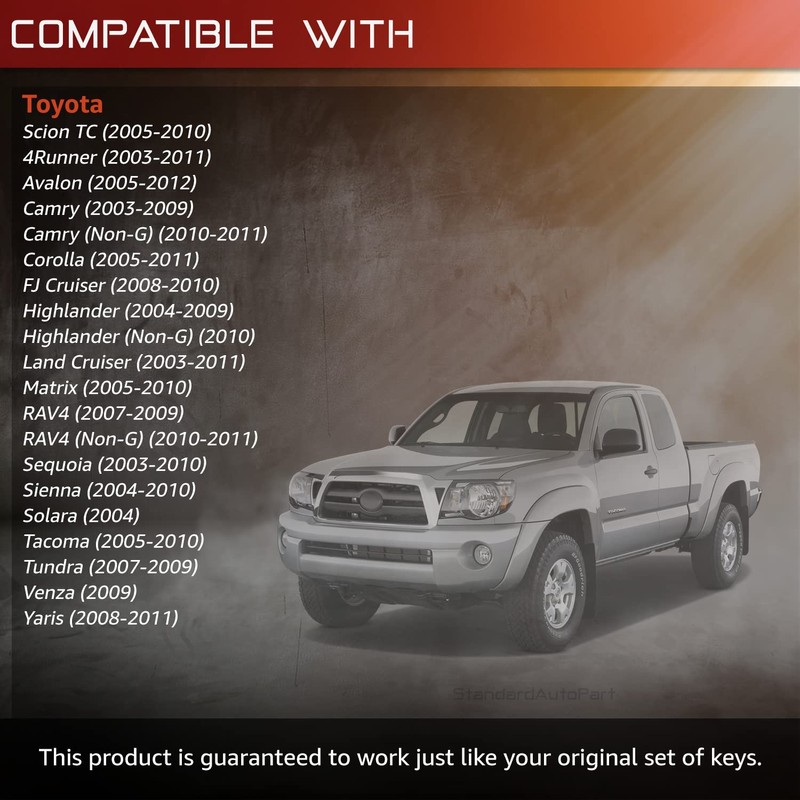StandardAutoPart 1 llave de coche transpondedor compatible con Toyota 4Runner