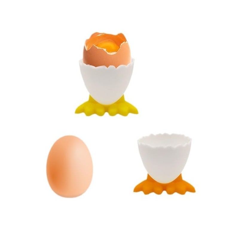 6 Pcs Egg Cups Soft Plastic Cartoon Egg Holders Fun