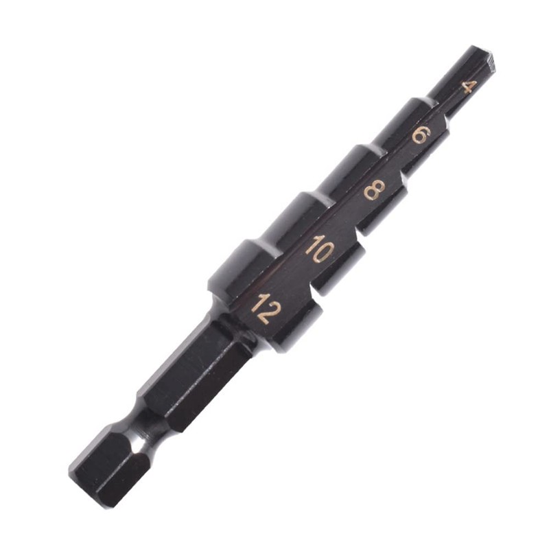 3PCS HSS Cobalt Stepped Drill Bit Set Practical Black Nitride