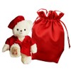 Petilu Sixtieth Birthday Bear with Red Chanko (Drawstring Bag), 4.7