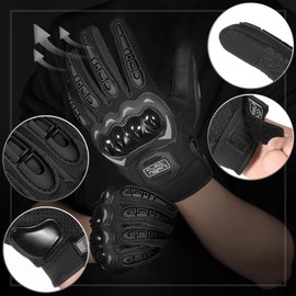 COFIT Motorcycle Gloves for Men and Women, Full Finger Touchscreen Motorbike Gloves for BMX ATV MTB Riding, Road Racing, Cycling, Climbing, Motocross - Black XL