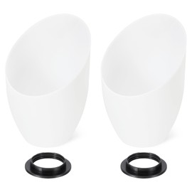 PATIKIL 1.65" Hole Plastic Lampshade & Lamp Shade Rings, 2 Sets Horseshoe Light Covers E27 Light Sockets Retaining Rings for Multi-Head Stand Up Lamp Light, White/Black