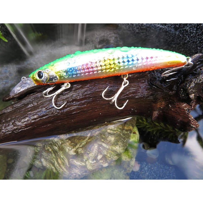 Blue Storm Lure, Sea Bass Lure, Fliramé, Floating Minnow, 110MD,