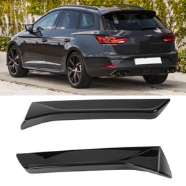 for Seat Leon Mk3 Spoiler 2PCS Rear Window Side Splitter Wing Exterior Trim Left Right Replacement for SEAT LEON 5F FR Mk3 MK3.5 2013‑2021 Glossy Black