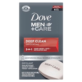 Dove MenCare Body and Face Bar, Deep Clean 4 oz, 6 Bar by Dove                                                                                        