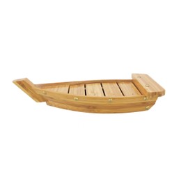 BambooMN Sushi Boat, Bamboo, Large 16.5 Inch
