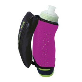 Amphipod Hydraform Handheld Thermal-Lite Water Bottle, BPA-Free, Insulated Sleeve, Storage Pocket for Running & Walking - Pink - 12 oz.