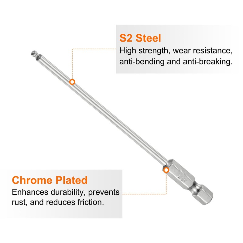 HARFINGTON Ball End Hex Screwdriver Bit Set 2.5mm (H2.5) Size