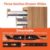 ToBeGreat 1 Pair Hardware 3-Section Full Extension Ball Bearing Drawer