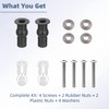 2 Set Toilet Seat Screws, Stainless Steel Toilet Seat Bolts
