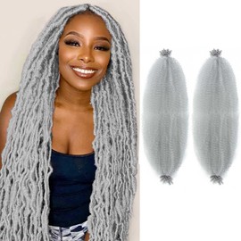 RENJOING Afro Twist Hair Afro Twist Braiding Hair Pre-Separated Springy Afro Twist Hair (Grey#, 30 Inch (Pack of 2))