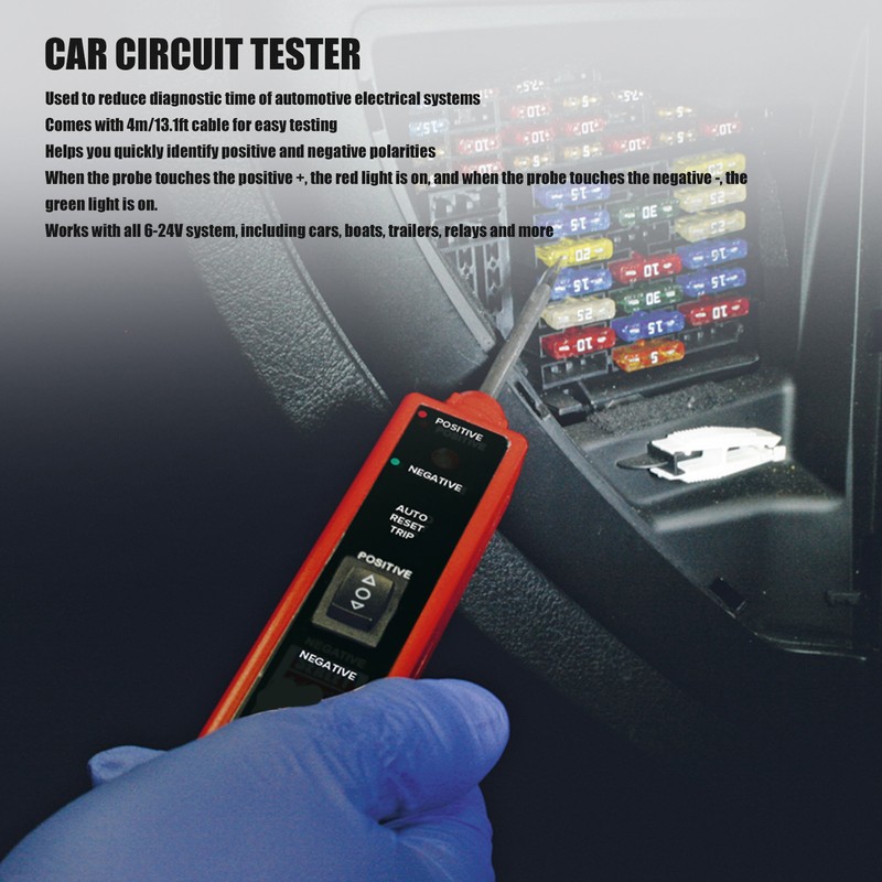 Car Circuit Tester with LED Light 6‑24V Multifunction Automotive Test