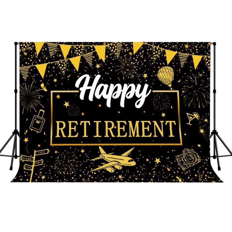 Retirement Backdrop, Farewell Photography Backgrounds, 7x5ft