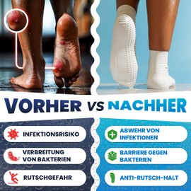 Aquasafe Swimming Socks - Waterproof Swimming Socks Children - 100% Latex Socks - Non-Slip Swimming Socks for Hygiene & Safety in the Pool & Protection Against Warts - Protective Water Socks for