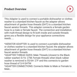 Ace Garden Hose Adapter With Aerator Kitchen Sink Faucet Adapter To Garden 4564944