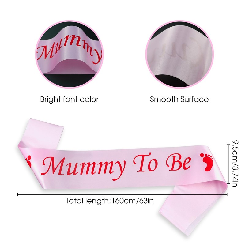 Pack of 2 Baby Shower Sashes, Mummy to Be Sash,
