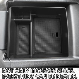 HGWEI Compatible with GMC Acadia Center Console Organizer 2017-2019 2020 2021 2022 2023 Acadia SL SLE SLT Denali AT4 Interior Accessories, ABS Armrest Storage Box Insert Tray, Black