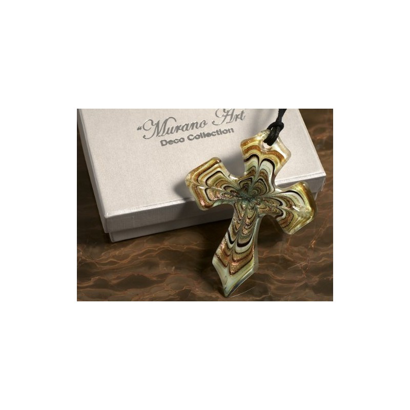 Cassiani Murano Art Deco Collection Glass Cross